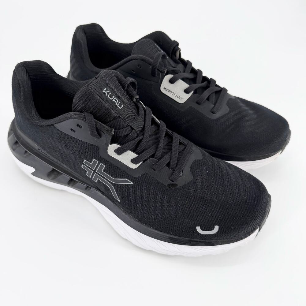 KURU TRIPLE MAX Ion Men's 11 Jet Black Plantar Fasciitis Running Sneakers EUC